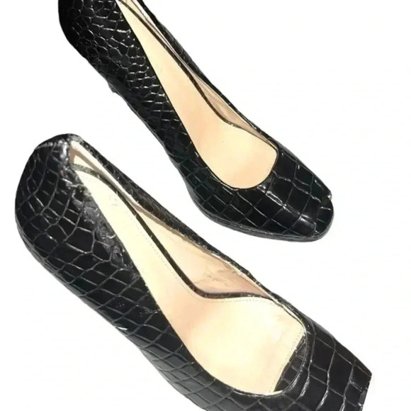 COLIN STUART PEEP TOE LEATHER PUMPS - Picture 6 of 11